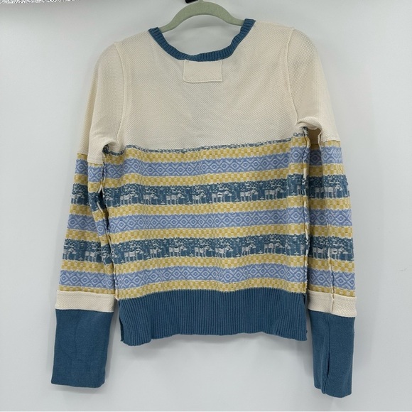 Free People To the Woods Fair Isle Sweater in Light Combo L - Picture 4 of 9